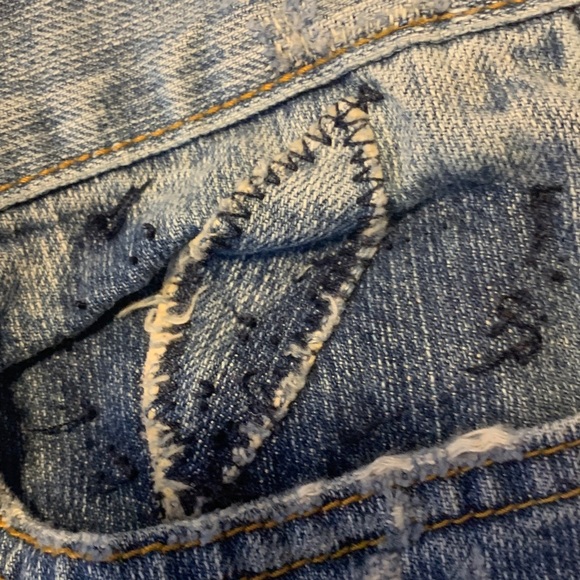 BONGO girls distressed patch unique vintage 90’s Denim Jeans 11 bootcut lowrise - Picture 6 of 12